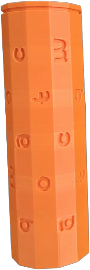 Orange Rolling Sounds roller with raised letters